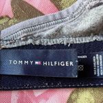 Tommy Hilfiger grey navy cross back cotton sports bra sparkly silver logo Photo 3