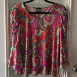 Coco Bianco Coco Bianca Women’s Top Medium Made In The USA Ruched Flared Sleeves Photo 0