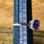 Natural Rose de France Amethyst Sterling Silver Flower Ring Size 9 Purple Photo 6