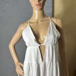 SNDYS Indigo Dress Womans XL White Maxi Plunging Neckline Summer Flowy NEW Photo 5