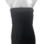 Showpo NEW . Black Shikita Strapless Bandeau Tube Fringe Hem Mini Dress Size 8 Photo 0