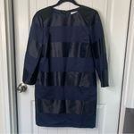 Nellie‎ Partow blue satin striped virgin wool shift dress size 4 Black Photo 2