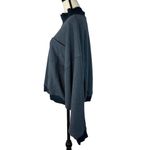 Free People Large Rae Pullover Sweatshirt Mock Neck Stretch Dolman Sleeves Blue Photo 5