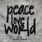 Peace Love World “Love is something you became” gray 100% modal t-shirt, size XL Photo 1