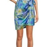 Belle by Badgley Mischka Lexi Halter Twist Front Wrap Mini Dress size 12 NWT Yellow Photo 0