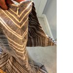 Talbots Linen Skirt Women's Size 8 Gray White Chevron Stripe Lined Photo 5