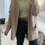 Lou & grey  Tan Knit Cardigan Sweater Photo 0