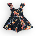 House of Hartlow Women's Size Small Black Floral One Piece Romper Shorts Photo 0