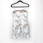 Elliatt White Floral Lace Mini Spaghetti Strap Strapless Dress Bridal Sz Small Photo 4