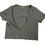 Urban Outfitters  out from under Gray deep V-Neck Short‎ Sleeve Top Photo 0