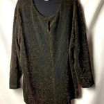 Avenue  WO SIZE 22/24 TUNIC TOP BLACK GOLD METALLIC NYLON SPANDEX BLEND CLEAN Photo 0