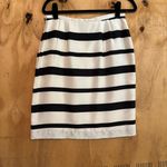 Studio G Black Striped Pink Flower Silk Skirt Size 8 White Photo 2