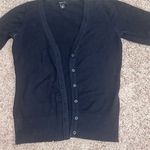 AB Studio  Women's Black Button Knit Cardigan Sweater V-Neck 3/4 Sleeve Size S Photo 1
