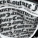 Juicy Couture Script Print Crossbody Bag w Bow and Wallet Set Black White EUC Photo 6