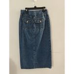 Old Navy Vintage Womens Y2K Midi Jean Skirt Size 4 Denim Long 90s Front Slit Photo 6