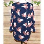 Justify Blue Longhorn Skull Flowers Floral Top Blouse Size 3X Stretch 3/4 Sleeve Photo 4