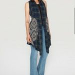 Johnny Was  Dion Draped Sleeveless Vest Embroidered Plaid Open Self Tie Photo 10