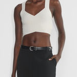 Aritzia Babaton Sculpt Knit Greek Tank White XS Photo 0