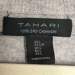 Tahari  Cashmere Gray Floral Embroidered Sweater L Soft Knit Crewneck Classic Photo 3