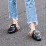 BaShafanni fur lined horsebit mules 39 Black Size 8.5 Photo 1