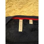 Joyful Plush Cozy Fleece Sweatshirt Blue Reindeer Holiday Embroidered Size M Photo 4