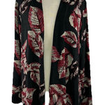 Southern Lady Size L Open Front Long Sleeve Drape Cardigan Sweater Black Red Size L Photo 0