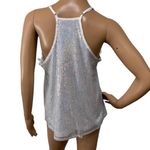 Andree by Unit Andrée By Unit Silver Sequin Lace Lined Cami Size S Photo 2