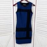 Anatomie Retro Colorblock Fleece Lined Sleeveless Sheath‎ Dress Blue Black XS Photo 7