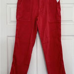 Pistola  High Rise Utility Straight Crop Denim Pant Jean in Hibiscus Size 29 Photo 0