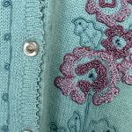 Vintage Koret Blue Floral Embroidered Button Up Sweater Vest Size M Size M Photo 3