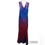 Multicolor Women’s Sequin double Vneck maxi dress rose and blue Size Large Photo 1
