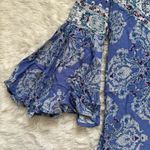 Free People Top Magic Mystery Tunic Sky Flare Sleeves Printed Blue S NWT New Photo 5