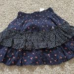 American Eagle  Navy Floral Tiered Ruffle Mini Skirt Photo 0
