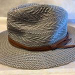 Chic Woven Gray Hat with Tan Band Photo 0