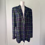 Charter Club Vintage ‘90s by Jane Justin Navy, Green, Yellow & Red Plaid Blazer Photo 2