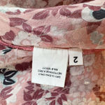 Ulla Johnson Adela Silk Floral Ruffle Blouse Pink Red Metallic Sheer Top Sz 2 Photo 7