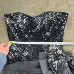 Vintage 80s Black Sweetheart Strapless Ruffles Bow Sequin Tiered Prom Dress SM Photo 11