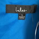 Lulus NWT Luxurious Attitude Mini Dress Womens S Blue Velvet Surplice Bodycon Photo 5