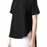 Topshop Black Slit Side High Low Top Blouse 10 Photo 0