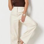 Missguided Misguided Ivory Faux Leather Seam Detailed Pants Photo 0