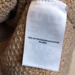 Lands' End Lands’ End Women’s Cozy Comfy Tan White Knit Button-Up Cardigan Photo 7