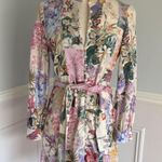 ZARA Pastel Floral Parrot Print Shirt Dress Co-Ord Linen Blazer Outfit Sz Small Photo 3