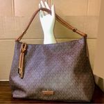 Michael Kors  Brown Logo Top Zipper Close Shoulder Bag w Braided Shoulder Strap Photo 15