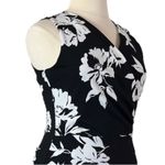 White House | Black Market Sheath Dress Wrap Top V-neck Black Floral Women’s 14 Photo 7