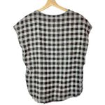 Gimmicks by BKE Laser Cut Blue Plaid Short Sleeve Blouse S Photo 2