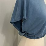 Sweaty Betty XS Teal Blue Peaceful Cap Sleeve Crop Top with Elastic Waist Photo 9