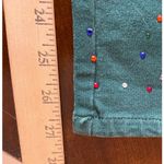 Quacker Factory  Womens 1X Short Green Embellished Denim Jeans‎ Pockets Stretch Photo 5