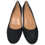 J.Crew  Women’s Size 7.5 Black Suede Bryn Glitter Block Slip On Round Toe Heels Photo 3