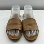 Madewell  Size 7 The Boardwalk Post Slide Sandal in Leather Beige Tan Lightweight Photo 4