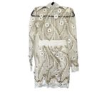 Zhivago Raise Your Hand Mini Dress Embroidered White Floral Embellished Size XS Photo 2